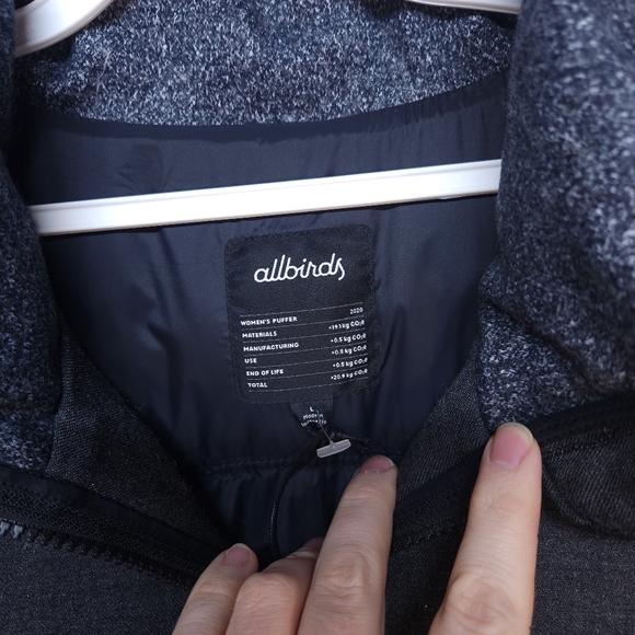 Allbirds Trino Puffer Jacket Charcoal Grey NWT L - Picture 6 of 8